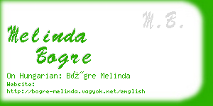 melinda bogre business card